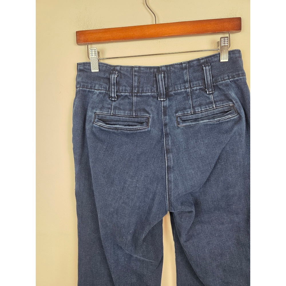 Maeve Anthropologie Naomi High Rise Wide Leg Jeans Dark Wash Indigo Blue Size 27 - Picture 4 of 10